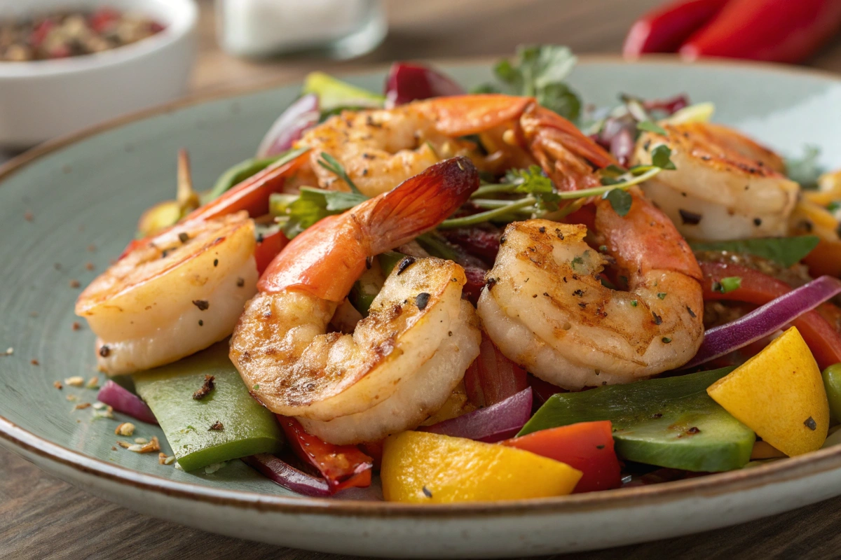 Shrimp sautéed with garlic and butter, a classic seafood pairing.